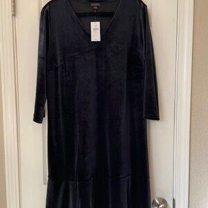 NWT JJill Wearever Collection black velvet dress; sz. Large